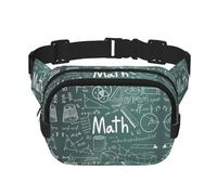 Formulas Shapes Theory Math Lesson Word Print Square Double Layer Funcionalidad Riñonera Unisex Crossbody Pack Viaje Entrenamiento, Negro -, Talla única
