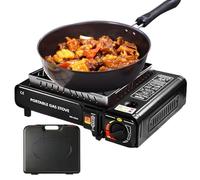 Fornello Da Campeggio - Fornello a Gas Portatil | Fornelloo Portatile Per Escursionismo E Cucina All'aperto, Con Valigetta, Da Campeggio, Fornelloo Camping/canottaggio/picnic, Regolazione Calore Sem