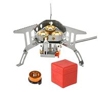 Fornello da Trekking - Mini Stufa Portatile Pieghevole - Fornello da campeggio da 12800W con adattatore per bomboletta,Per interni/esterni, spiaggia, barbecue, escursionismo, viaggi, grigliate