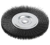 Forney 72747 Cepillo abrasivo para amoladora con forma de rueda, alambre, prensado fino con eje de 12,7 mm y 15,9 mm, 152,4 mm por 0,2 mm