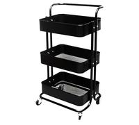 FORNOR 16522 Camarera Metal Negra con Ruedas 45 x 35