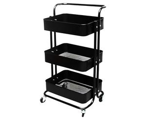 FORNOR 16522 Camarera Metal Negra con Ruedas 45 x 35