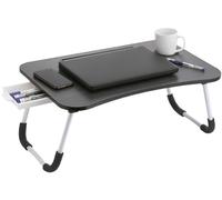 FORNOR Mesa Plegable Negra para portátil con cajón 60 x 40 x 26 cm