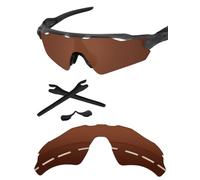 Forobb Lentes de repuesto polarizadas de 1,6 mm y kits de goma para gafas de sol Oakley Radar EV Path OO9208, Marrón oscuro - Policarbonato polarizado, Talla única
