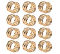 FOROREH 12Pcs Anillos de Servilleta de Metal Dorado Anillos de Servilleta de Malla Set 4.2 * 3.6CM Servilletero Servilletero para Mesa Decoración de Boda (12pcs)