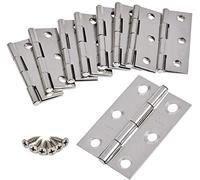 FOROREH 20 pcs bisagras de acero inoxidable, Conectores de bisagras 44x32 mm, Acero inoxidable bisagra silenciosa con 6 agujeros, Bisagras de puerta con rodamiento + 120 tornillos, Bisagras plegable