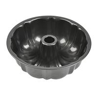 FOROREH Bandeja de horno redonda de acero, molde para pasteles Ø 22 cm con revestimiento antiadherente, deliciosa bandeja de horno estable antiadherente Gugelhupf, negra