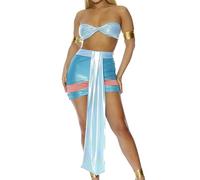 Forplay Disfraz de princesa de película para mujer, 4 piezas, Azul, M/L