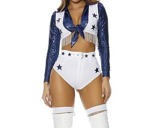 Forplay Disfraz sexy de animadora de estrellas de ver, Blanco, S/M