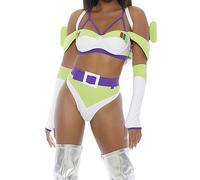 Forplay Disfraz sexy de astronauta para mujer a infinito, Blanco, XS/S