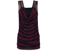 Forplay Red by EMP Mujer Top de Malla Negro y Rojo 2 en 1 de Doble Capa S