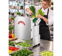 forplubossmmp Cortadora De Verduras Comercial 200W con Cinta Transportadora | La Alimentación Automática Por Cinta Reduce El Corte Manual Mejora l Procesar Grandes Cantidades De Alimento