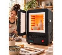 forplubossmmp Horno Eléctrico para Cerámica 1500 W, Horno De Mesa 1200 °C | Horno Compacto De Sobremesa Para Estudios, Talleres Y Aulas, Con Capacidad Práctica Para Proyectos Diarios