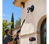 forplubossmmp Lijadora y Pulidora de Pared Inalámbrica 1680W, Disco de 38 cm, 6 Velocidades, Mango Telescópico Ajustable, para Cemento, Mortero, Masilla en Polvo y Renovación Singlebattery