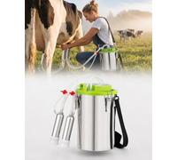 forplubossmmp Máquina De Ordeño Portátil, Ordeñadora Eléctrica para Vacas De 12 L/16 L con Batería De 5200 Mah Y Juego Completo De Accesorios, Opción Ideal para Granjas Lecheras Modernas 16L-A