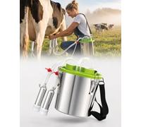 forplubossmmp Máquina De Ordeño Portátil, Ordeñadora Eléctrica para Vacas De 12 L/16 L con Batería De 5200 Mah Y Juego Completo De Accesorios, Opción Ideal para Granjas Lecheras Modernas 12L-A
