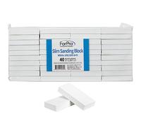 ForPro - Bloque de lijado delgado, grano 100/180, para manicura y pedicura, no daña ni raya. 5 pulgadas de alto x 3 pulgadas de largo x 1 pulgada de ancho, 40 unidades