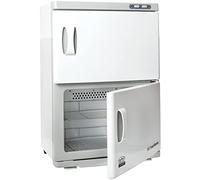 ForPro Expert Calentador de toalla doble caliente, capacidad extra grande, capacidad para 48 toallas, calentador de toallas resistente al óxido con estantes de acero inoxidable, 25.5 pulgadas de