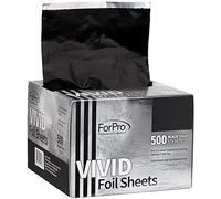 ForPro Hojas de aluminio en relieve negro vívido, papel de aluminio, dispensador de papel de aluminio emergente, láminas para el cabello para aplicación de color y servicios de resaltado, apto para