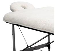 ForPro - Juego de almohadillas de mesa de forro polar acolchadas, naturales, extrasuaves, hipoalergénicas, para mesas de masaje, incluye almohadilla para mesa de masaje y funda para reposafios