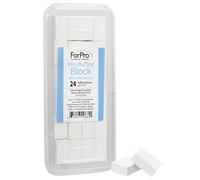 ForPro Mini bloque de pulido blanco, grano 240/240, pulidor de uñas de doble cara para manicura y pedicura, 3,8 cm de largo x 2,5 cm de ancho x 1,3 cm de alto, 24 unidades