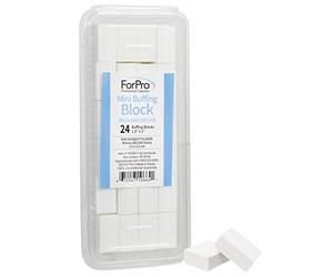 ForPro Mini bloque de pulido blanco, grano 240/240, pulidor de uñas de doble cara para manicura y pedicura, 3,8 cm de largo x 2,5 cm de ancho x 1,3 cm de alto, 24 unidades