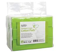 ForPro Premium - Almohadillas de algodón 100% de 5 capas para aplicación cosmética y eliminación de productos, 2 x 2.75 pulgadas, color blanco, 80 unidades (paquete de 6)
