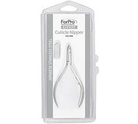 ForPro Professional Collection Expert - Pinza de cutícula de acero inoxidable de 1/2 mandíbula (tamaño 14), resorte único con bordes de precisión afilados a mano, para recortar cutículas y uñas