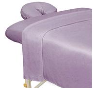 ForPro Professional Collection Premium Microfiber 3-Piece Massage Sheet Set, Lavender, Ultra-Light, Stain and Wrinkle-Resistant Includes Massage Flat and Fitted Sheet and Massage Face Rest Cover