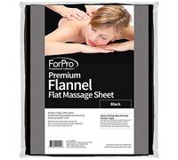 ForPro - Sábana encimera de Franela prémium para mesas de Masaje, Ultraligera, Resistente a Las Manchas y a Las Arrugas, 63 Pulgadas de Ancho x 100 Pulgadas de Largo, Color Negro