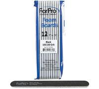 ForPro - Tableros de espuma para uñas, color negro, grano 100/180, limas de uñas de doble cara para manicura y pedicura, 7 pulgadas de largo x 0.75 pulgadas de ancho, 12 unidades