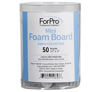 ForPro Zebra Mini tablas de espuma, grano 120/240, lima de uñas de doble cara, 3.5 pulgadas de largo x 0.5 pulgadas de ancho, 50 unidades