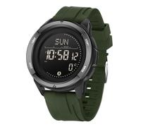 Forrader Reloj digital para hombre, reloj militar para hombre con correa de nailon/silicona, podómetro, reloj deportivo táctico militar a la moda, verde, Correa