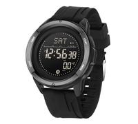 Forrader Reloj digital para hombre, reloj militar para hombre con correa de nailon y silicona, reloj podómetro impermeable, reloj deportivo táctico militar, negro