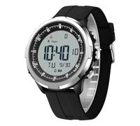 Forrader Reloj digital para hombre, resistente al agua, militar, para deportes al aire libre, reloj de fitness con contador de pasos de calorías, cronómetro, alarma, Negro plateado
