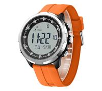 Forrader Reloj digital para hombre, resistente al agua, militar, para deportes al aire libre, reloj de fitness con contador de pasos de calorías, cronómetro, alarma, Naranja plateado