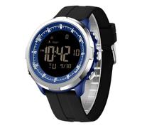 Forrader Reloj digital para hombre, resistente al agua, militar, para deportes al aire libre, reloj de fitness con contador de pasos de calorías, cronómetro, alarma, Negro y azul.