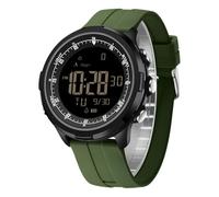 Forrader Reloj digital para hombre, resistente al agua, militar, para deportes al aire libre, reloj de fitness con contador de pasos de calorías, cronómetro, alarma, Negro y verde