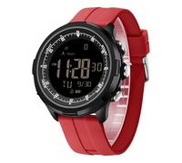 Forrader Reloj digital para hombre, resistente al agua, militar, para deportes al aire libre, reloj de fitness con contador de pasos de calorías, cronómetro, alarma, Negro y rojo