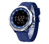 Forrader Reloj digital para hombre, resistente al agua, militar, para deportes al aire libre, reloj de fitness con contador de pasos de calorías, cronómetro, alarma, Azul plateado