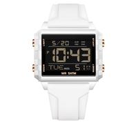 Forrader Relojes digitales cuadrados para hombre con números grandes, esfera de gran tamaño, impermeables, LED, unisex, relojes electrónicos de pulsera con alarma, fecha, cronómetro para hombre y