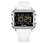 Forrader Relojes digitales cuadrados para hombre con números grandes, esfera de gran tamaño, impermeables, LED, unisex, relojes electrónicos de pulsera con alarma, fecha, cronómetro para hombre y