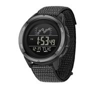 Forrader Relojes digitales para hombre, cronómetro, impermeable, con correa de nailon/silicona, relojes de pulsera militares con retroiluminación LED, alarma, cuenta regresiva, fecha, Negro/Negro,