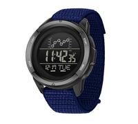 Forrader Relojes digitales para hombre, cronómetro, impermeable, con correa de nailon/silicona, relojes de pulsera militares con retroiluminación LED, alarma, cuenta regresiva, fecha, azul, Clásico