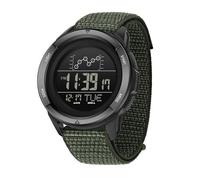 Forrader Relojes digitales para hombre, cronómetro, impermeable, con correa de nailon/silicona, relojes de pulsera militares con retroiluminación LED, alarma, cuenta regresiva, fecha, verde, Clásico