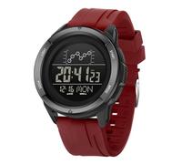 Forrader Relojes digitales para hombre, cronómetro, impermeable, con correa de nailon/silicona, relojes de pulsera militares con retroiluminación LED, alarma, cuenta regresiva, fecha, negro/ rojo,
