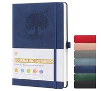 Forrado Cuaderno Clásico A5 Tapa Dura,Grueso Journaling Notebook Cuero Pu,192 Hojas Travel Journal 8.3X5.8'' Con Bucle para bolígrafo,Cinta elástica,Libreta A5 Para El Trabajo,Estudio(Azul oscuro)