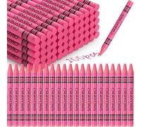 ForraFun 200 crayones de un solo color a granel, repuesto de crayones de un solo color, recuerdos de fiesta para niños, profesores, pintura, aulas, grupos, suministros de regalo de arte (rosa)