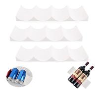 Forreen Botellero Nevera Plastico, 3 Piezas Estante de Vino de Estilo Europeo Apilable Antideslizante Estante para Botellas para Frigorífico,Bar,Gabinete, Despensa (Blanco)