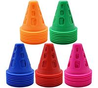 Forreen Cono de Tráfico Plástico, 40 Piezas Conos de Slalom Conos Deportivos Conos de Patinaje sobre Obstáculos de Patinaje sobre Ruedas para Niños Deportes Adiestramiento canino,5 Colores
